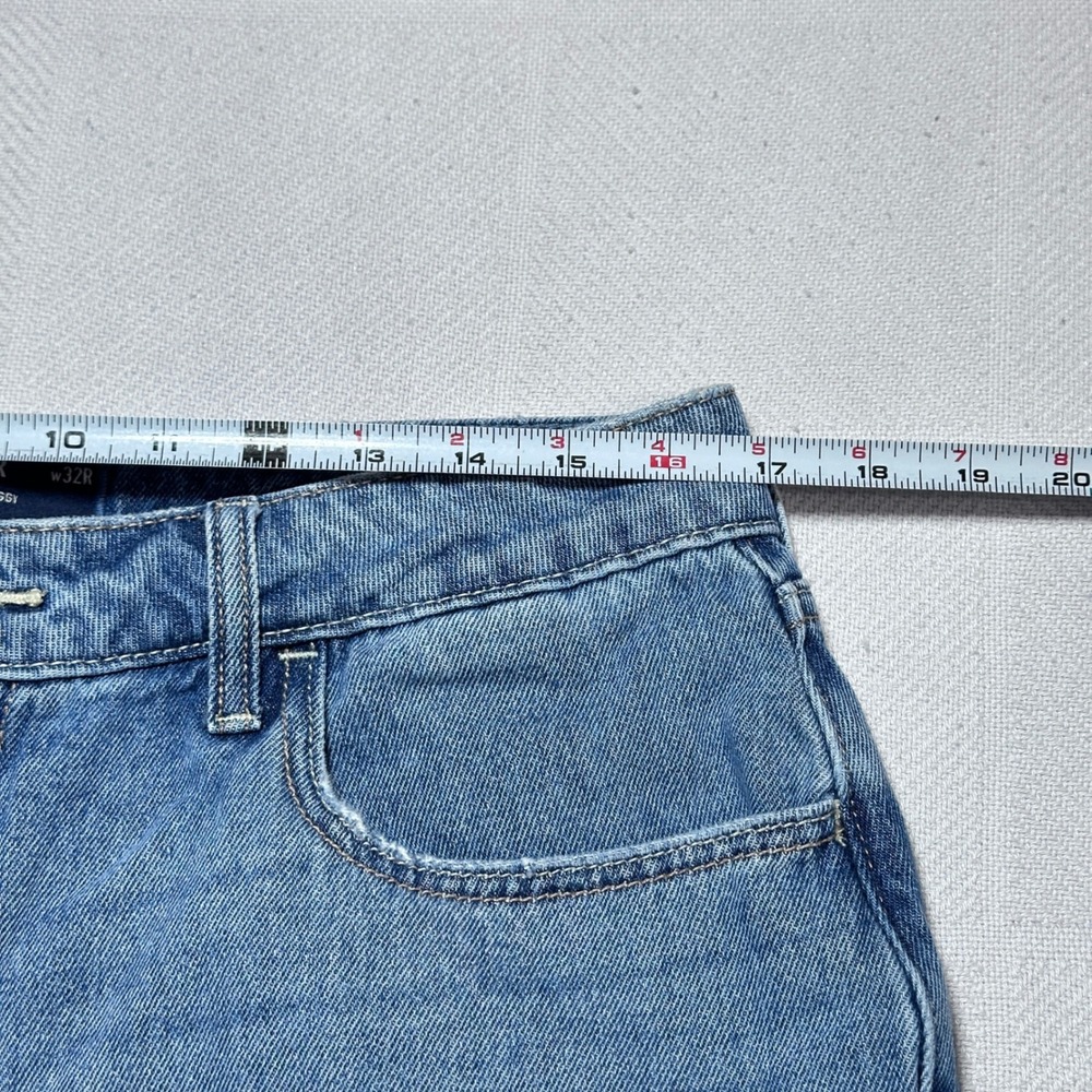 Hollister Ultra High-Rise Baggy Jeans Womens 14R 32R Distressed Medium Wash - Picture 8 of 13